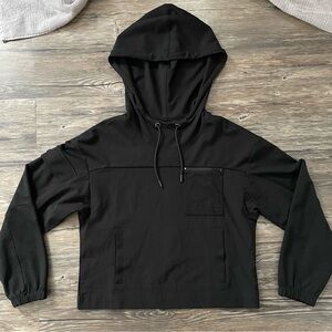 CAbi Black Hooded Pullover Top Size Small